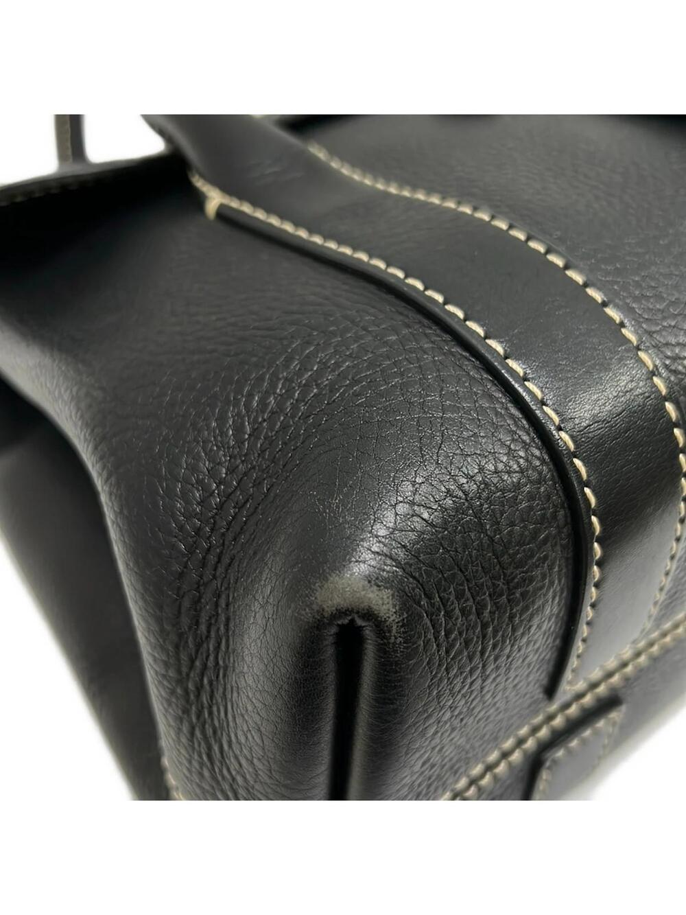 Loro Piana Black Leather Shoulder Bag #279445L62B - Picture 6 of 9